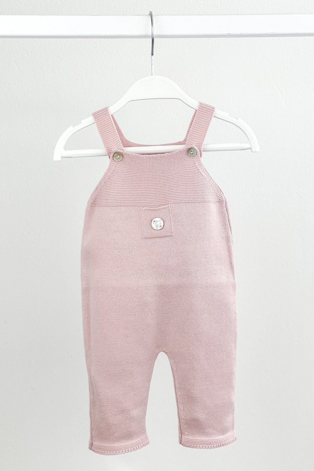 Granlei Classic Knitted Dungarees - Pale Rose - Millie and John