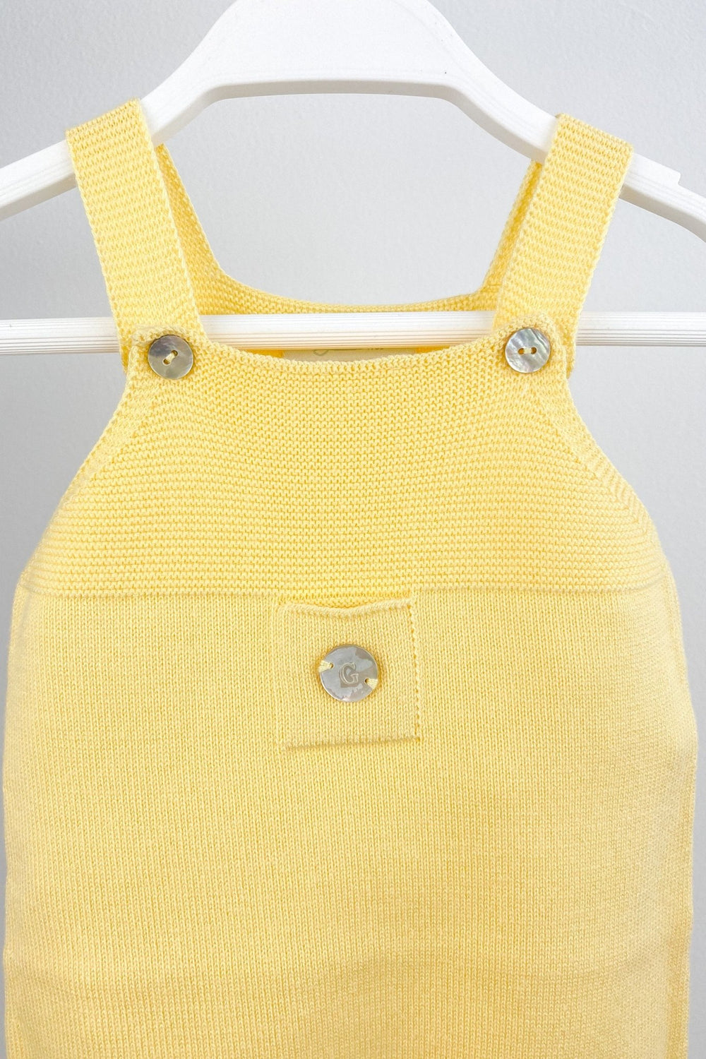 Granlei Classic Knitted Dungarees - Pale Yellow - Millie and John