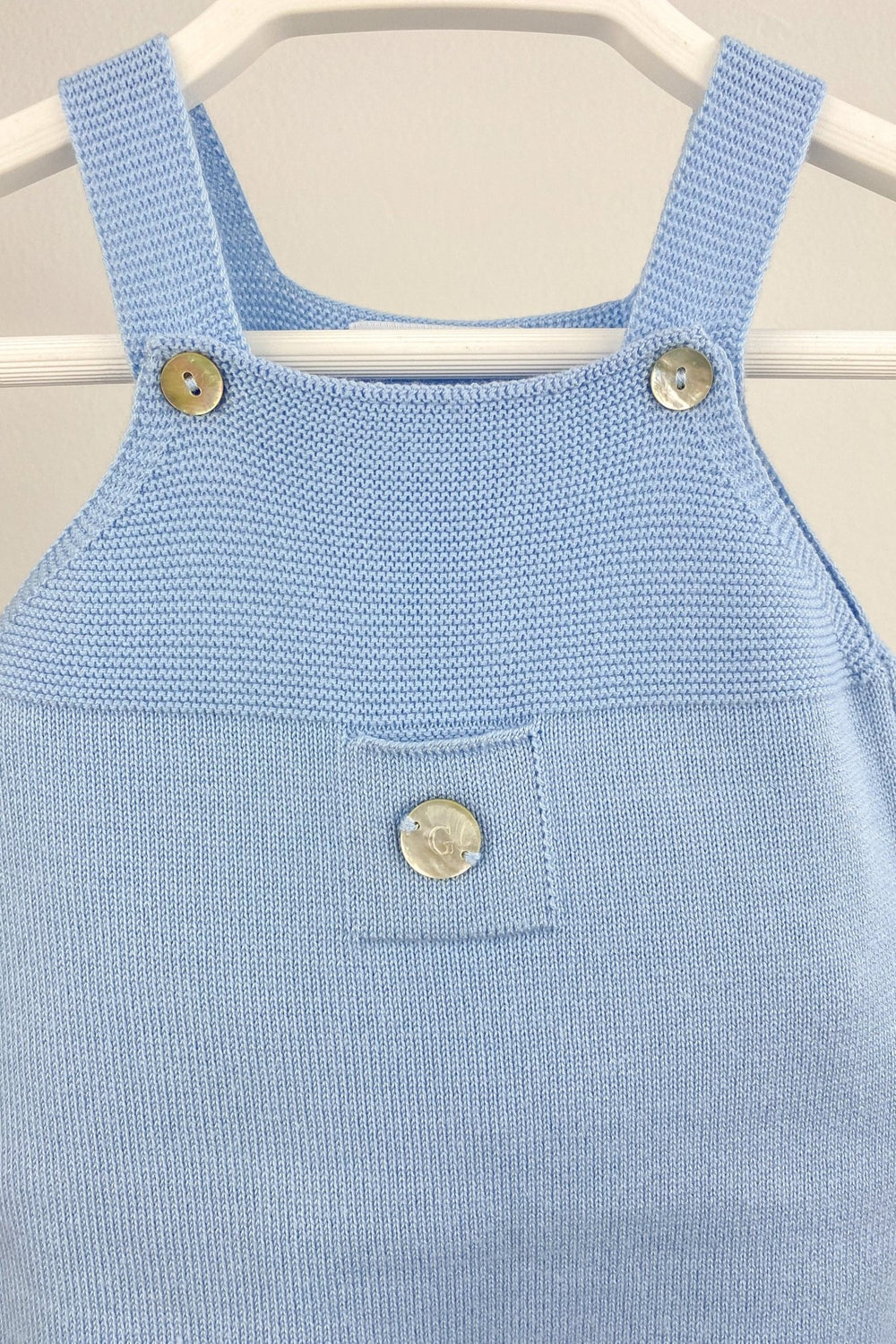 Granlei Classic Knitted Dungarees - Sky Blue - Millie and John