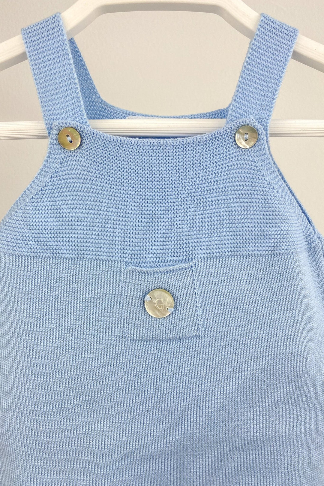 Granlei Classic Knitted Dungarees - Sky Blue - Millie and John