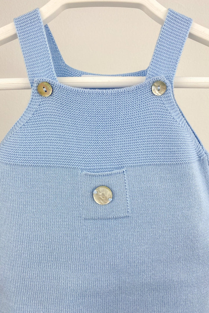 Granlei Classic Knitted Dungarees - Sky Blue - Millie and John