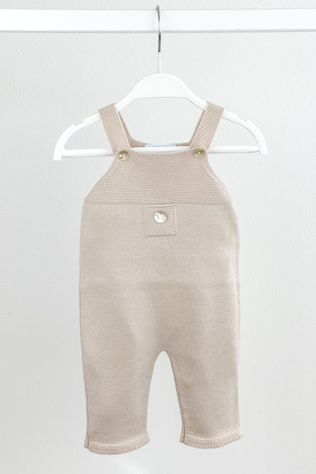 Granlei Classic Knitted Dungarees - Stone - Millie and John