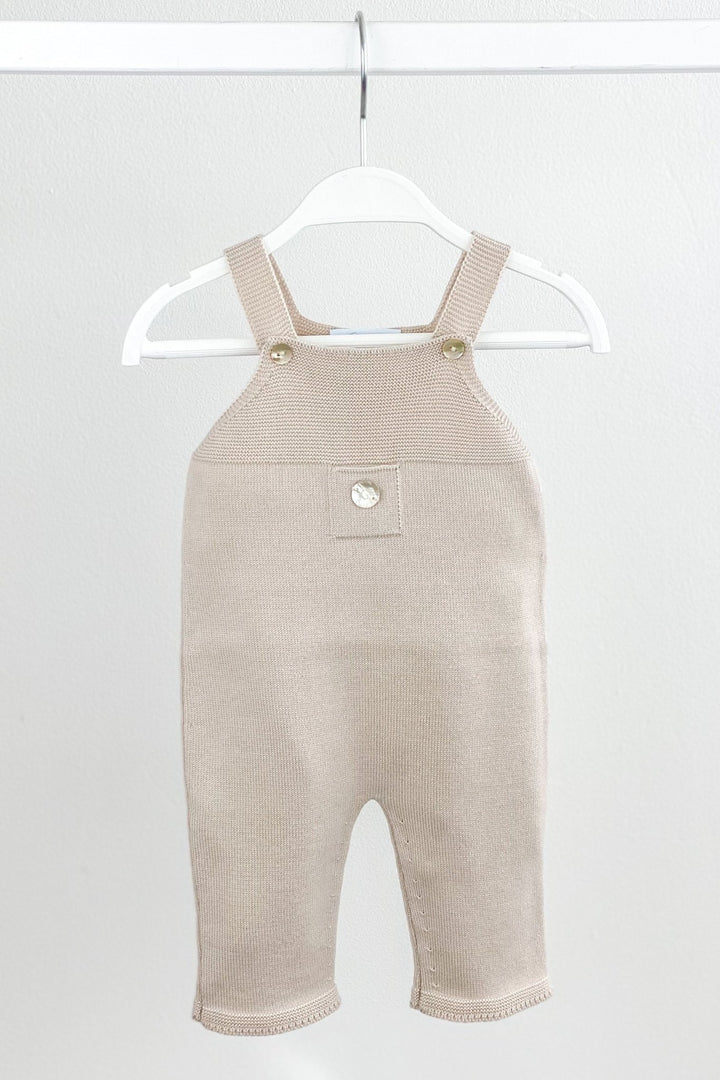 Granlei Classic Knitted Dungarees - Stone - Millie and John