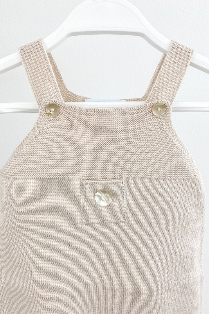 Granlei Classic Knitted Dungarees - Stone - Millie and John