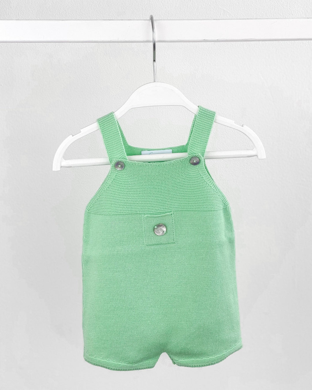 Granlei Classic Short Knitted Dungarees - Apple Green - Millie and John