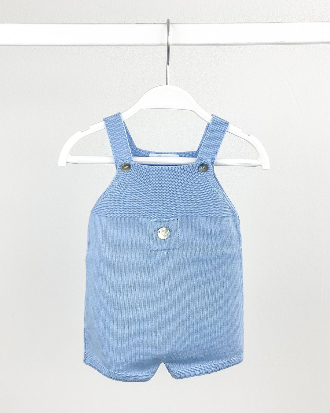 Granlei Classic Short Knitted Dungarees - Sky Blue - Millie and John
