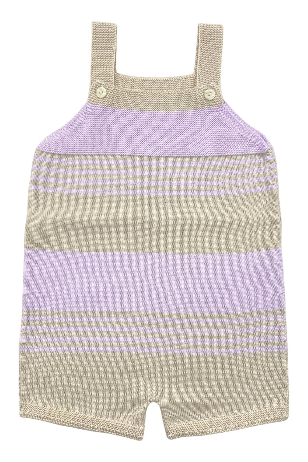 Granlei "Jovie" Stone & Lilac Stripe Knit Dungarees - Millie and John