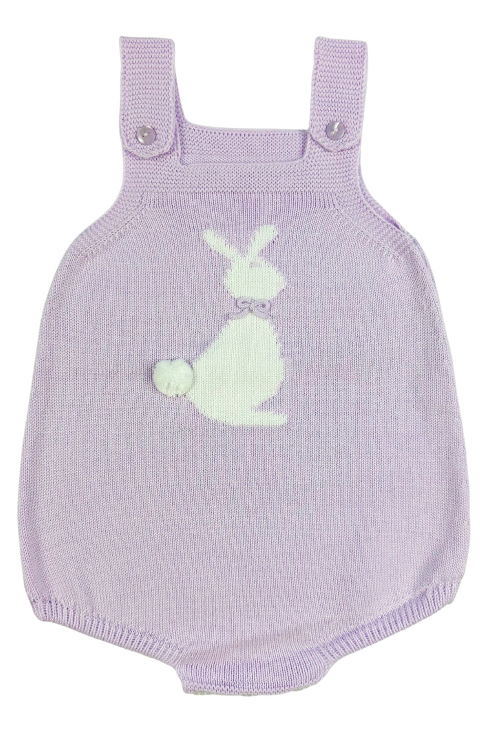 Granlei "Roux" Lilac Knit Bunny Dungaree Romper - Millie and John