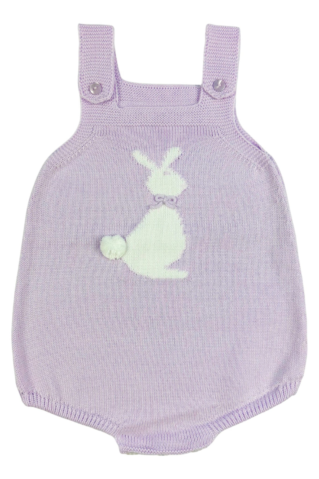 Granlei "Roux" Lilac Knit Bunny Dungaree Romper - Millie and John