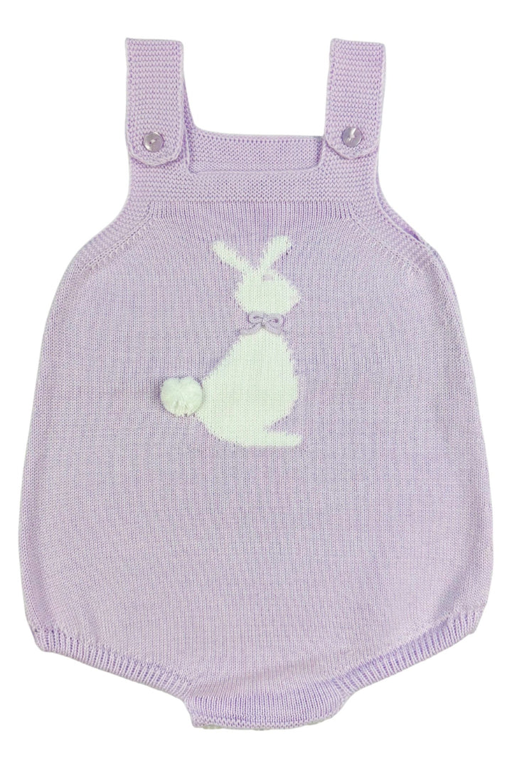 Granlei "Roux" Lilac Knit Bunny Dungaree Romper - Millie and John