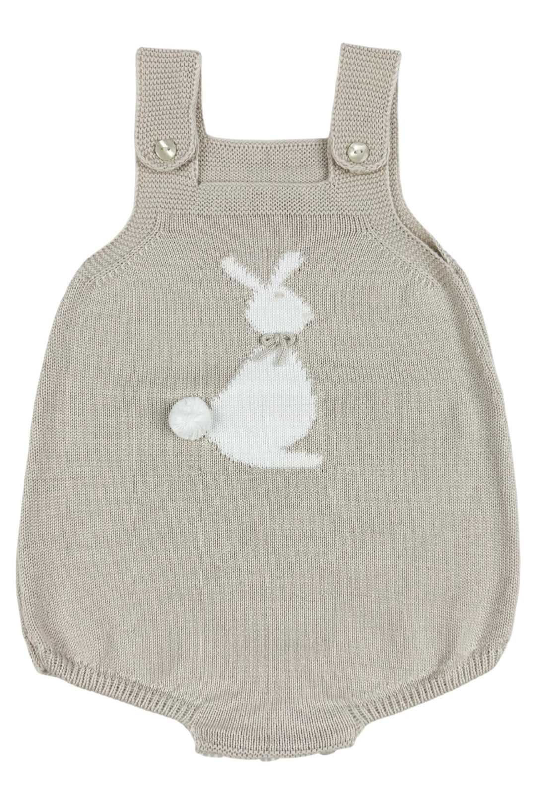 Granlei "Roux" Stone Knit Bunny Dungaree Romper - Millie and John