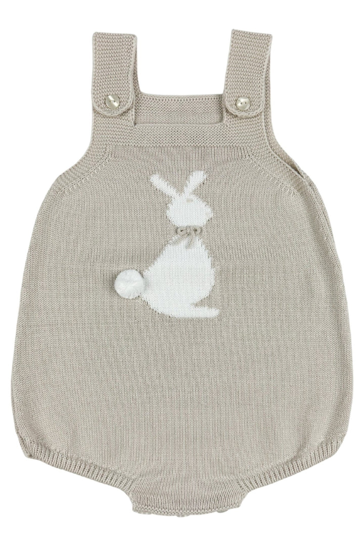Granlei "Roux" Stone Knit Bunny Dungaree Romper - Millie and John
