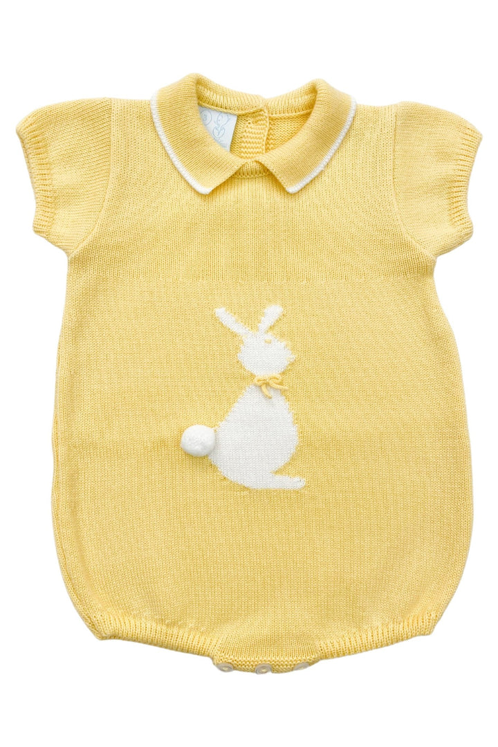 Granlei "Santi" Pale Yellow Knit Bunny Romper - Millie and John