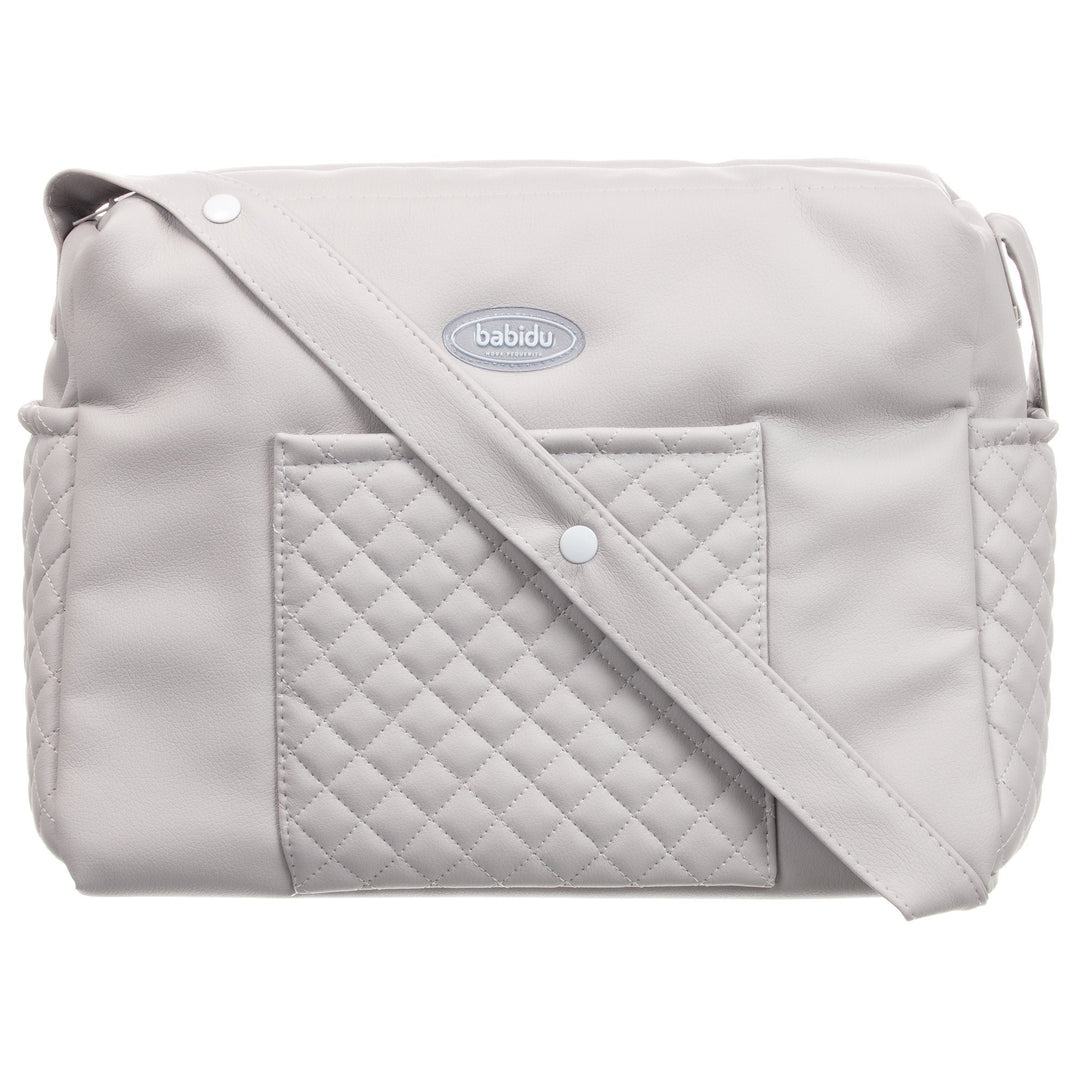 Babidu Grey Quilted Changing Bag | Millie and John