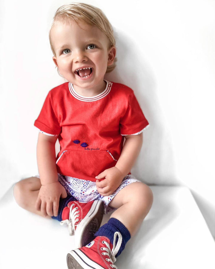 Tutto Piccolo "Hartley" Red T-Shirt & Shorts | Millie and John
