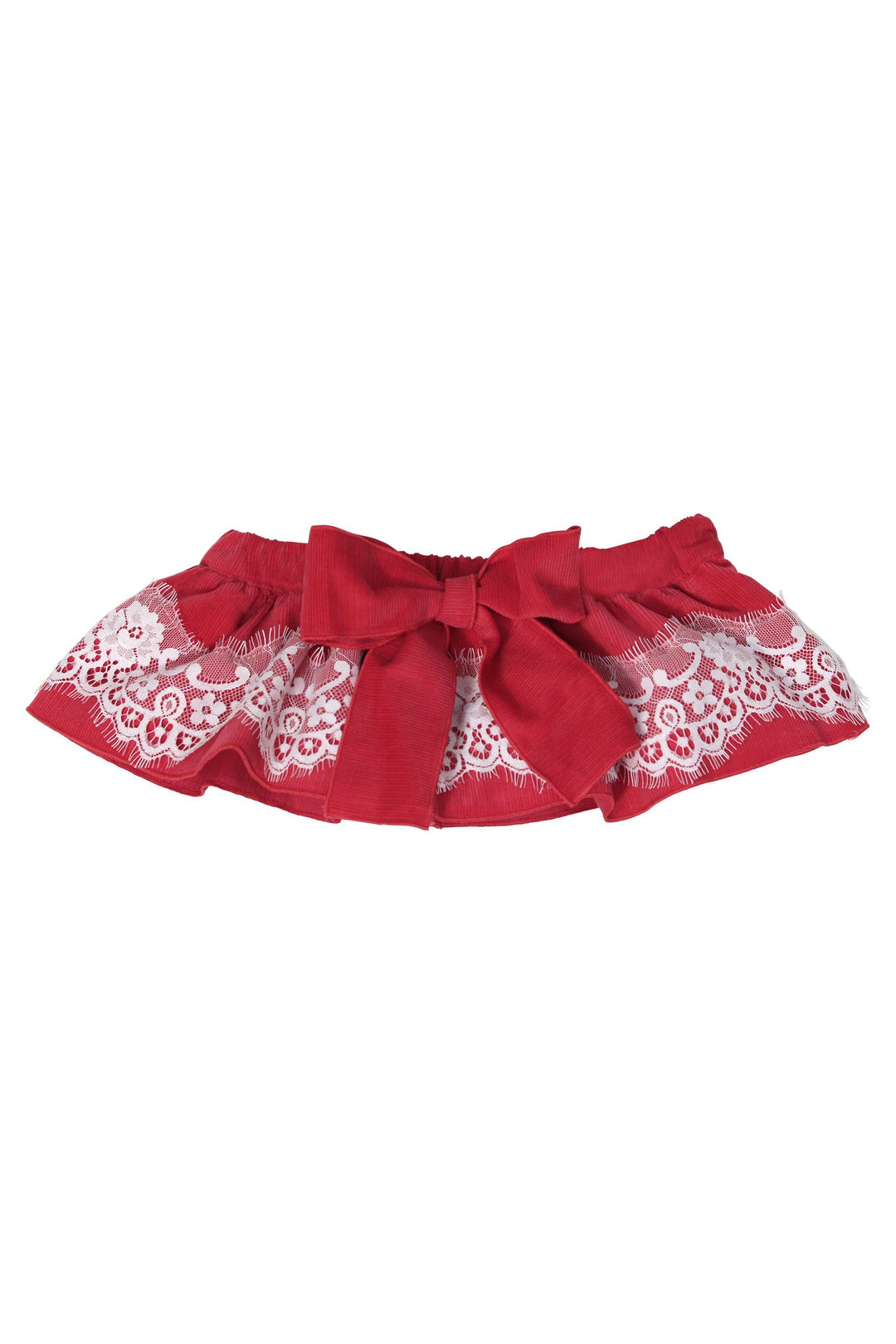 Phi "Hattie" Strawberry Red Cord Lace Bloomers | Millie and John