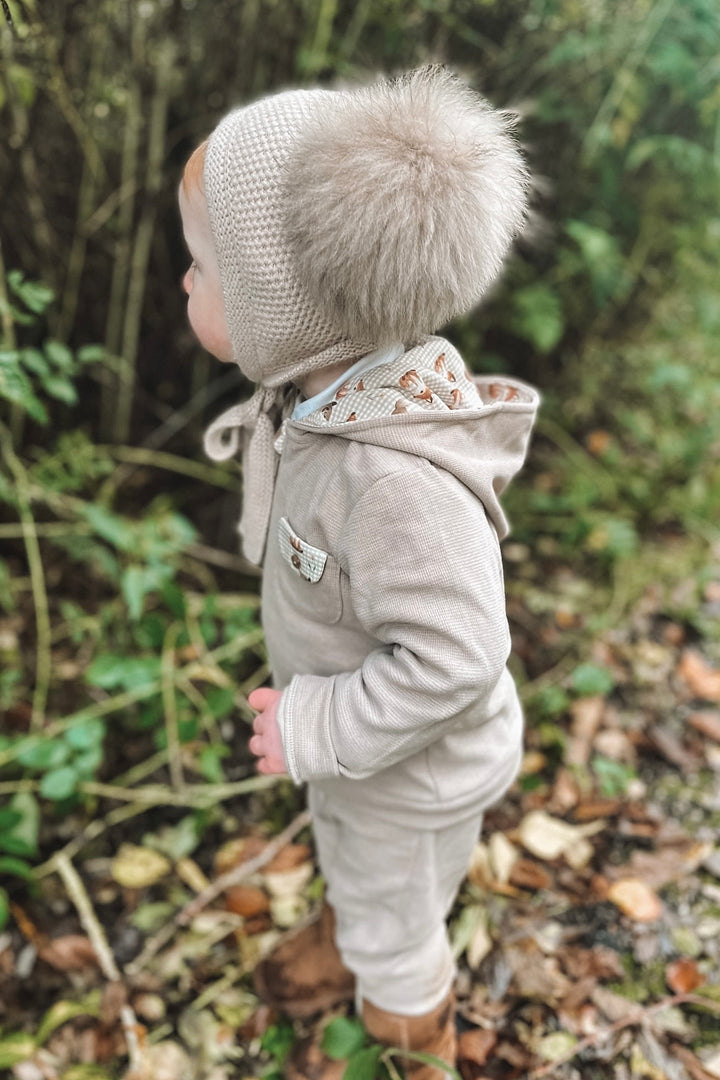 Deolinda "Denver" Beige Fox Print Tracksuit | Millie and John