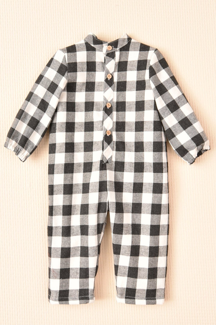 José Varón "Antonio" Black & White Gingham Romper - Millie and John