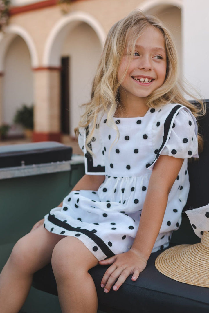 José Varón "Bella" Black & White Polka Dot Dress - Millie and John