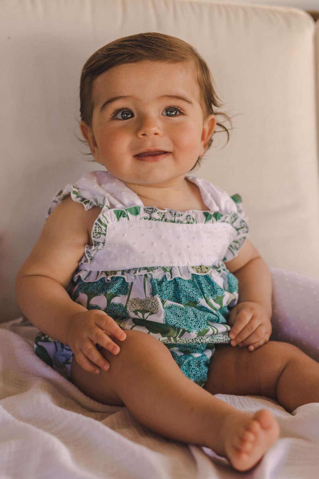 José Varón "Frances" Green Floral Shortie - Millie and John