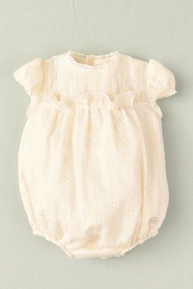 José Varón "Isa" Cream Lace Romper - Millie and John