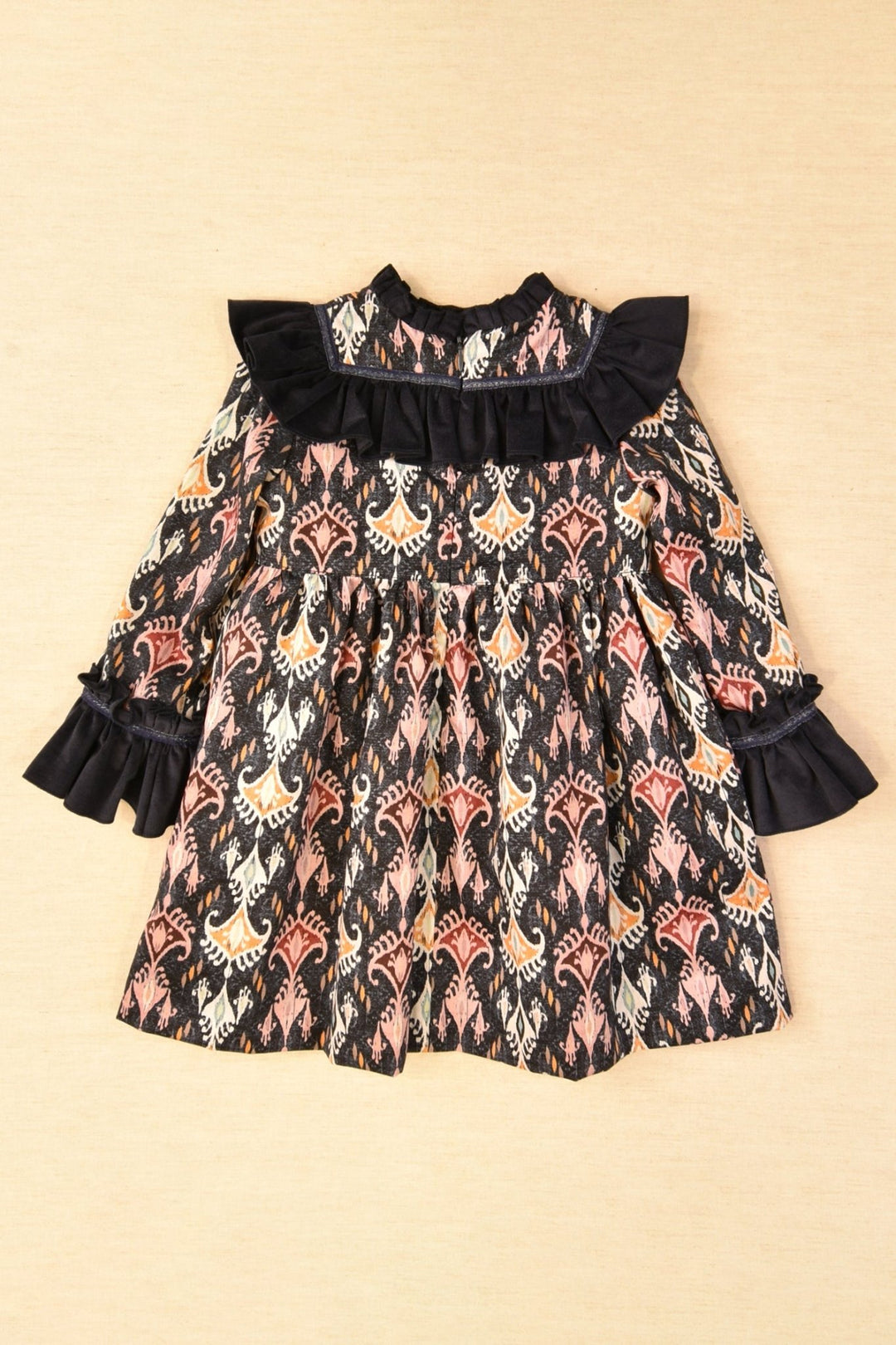 José Varón "Maeve" Navy Jacquard Print Dress - Millie and John