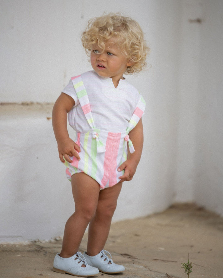 José Varón "Micah" Neon Stripe Shirt & Jam Pants - Millie and John