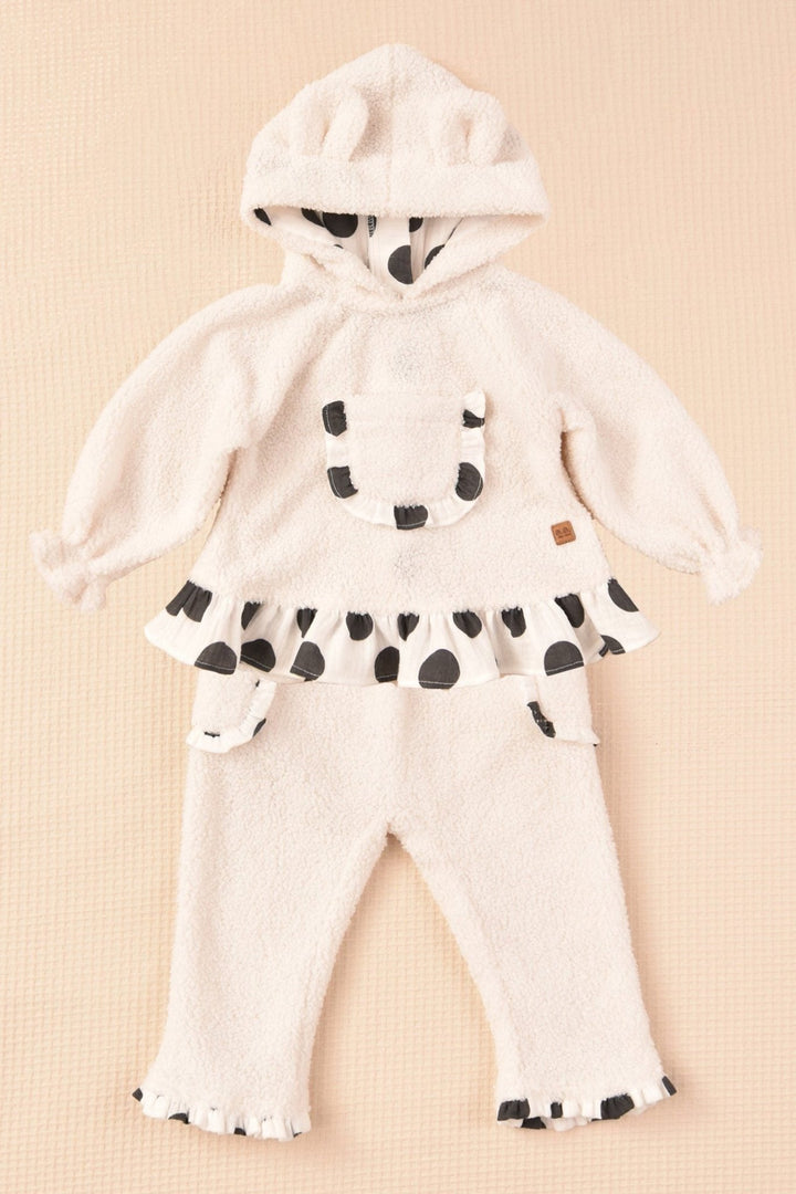 José Varón "Sierra" Polka Dot Sherpa Hoodie & Trousers - Millie and John