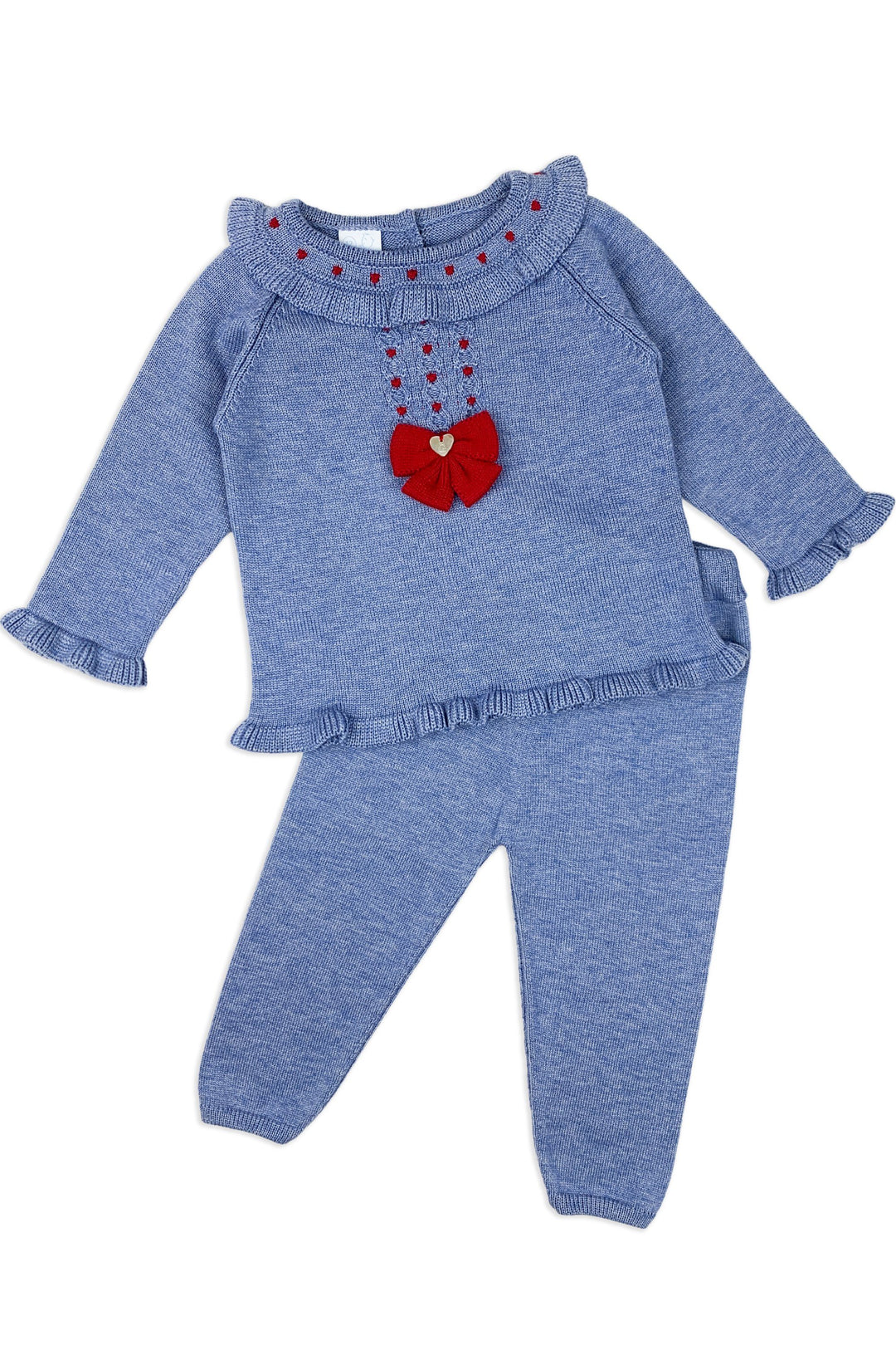 Granlei "Josephine" Denim Blue Knitted Top & Trousers | Millie and John