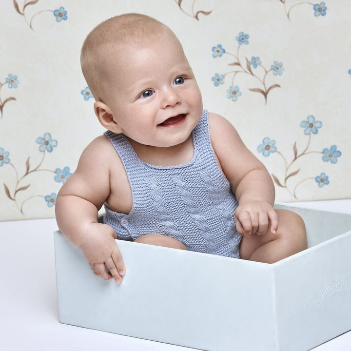 Juliana Cable Knit Dungaree Romper - Millie and John