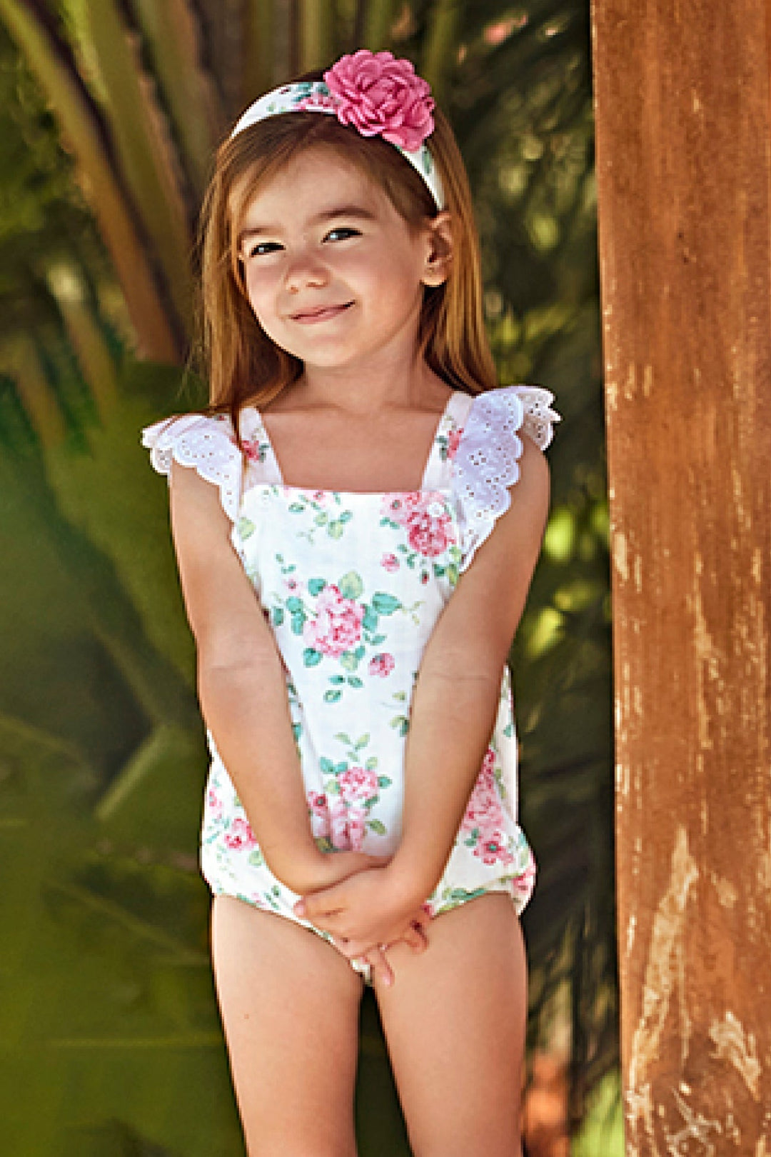 Juliana "Pippa" Fuchsia Floral Dungaree Romper - Millie and John