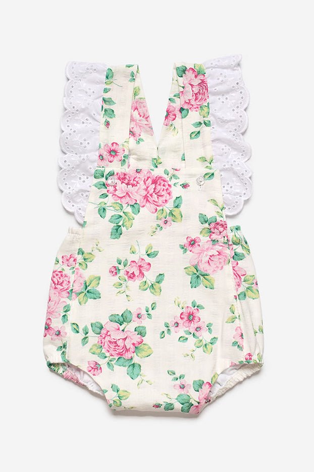 Juliana "Pippa" Fuchsia Floral Dungaree Romper - Millie and John