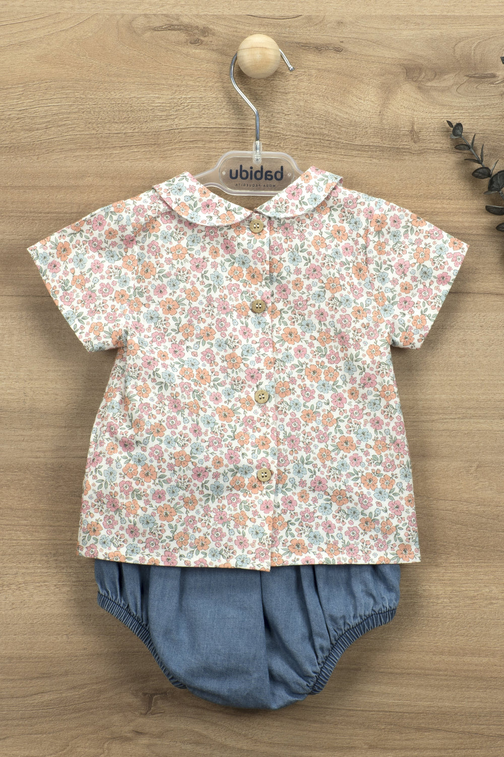 Babidu "Juliet" Floral Smocked Blouse & Denim Bloomers | Millie and John