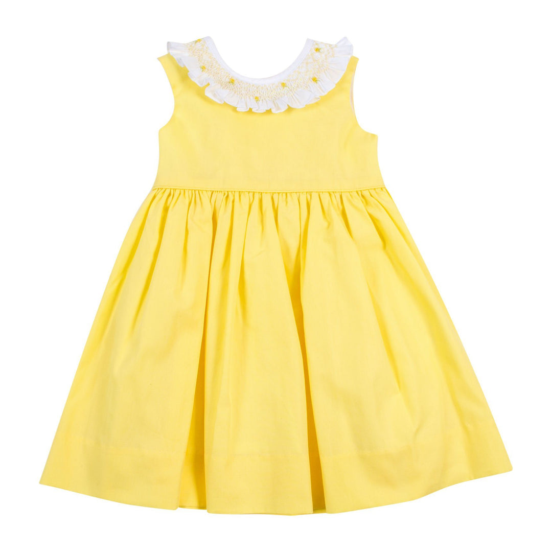 Kidiwi "Faustine" Lemon Smocked Collar Dress - Millie and John