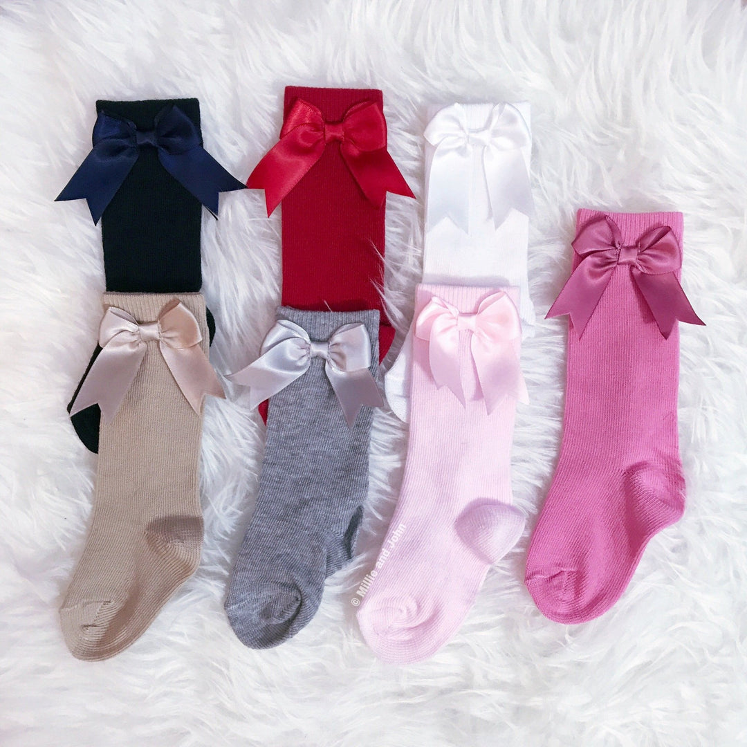 Kinder Knee High Bow Socks - Millie and John