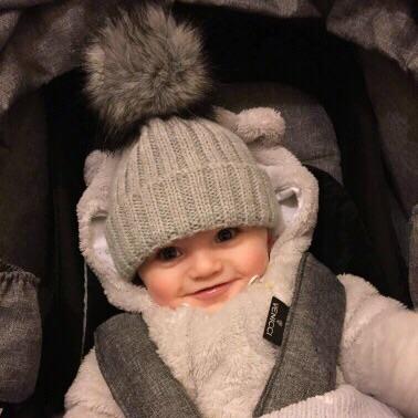 Kinder Knitted Faux Fur Pom Pom Hat - Millie and John