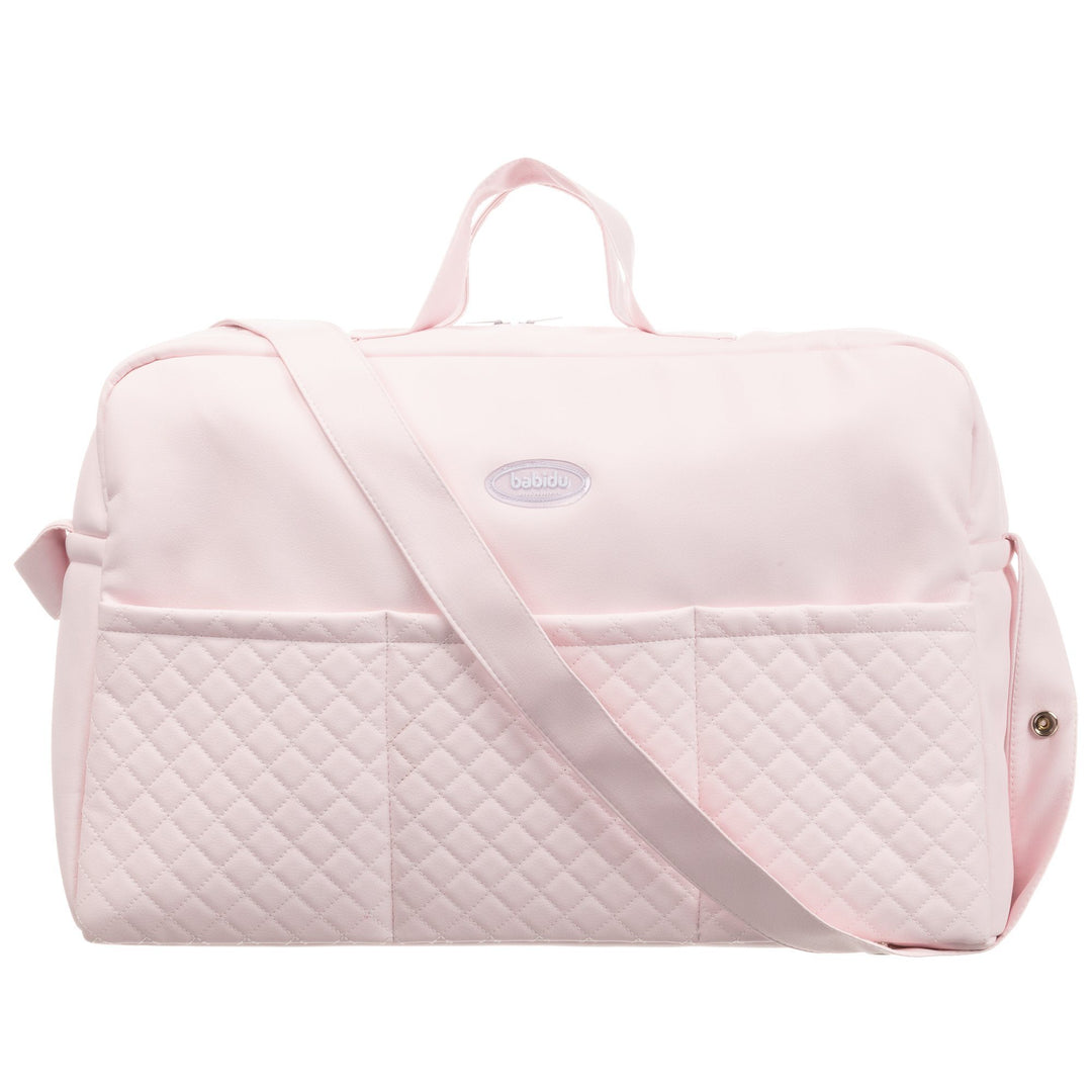 Babidu Large Pink Quilted Changing Bag | Millie and John