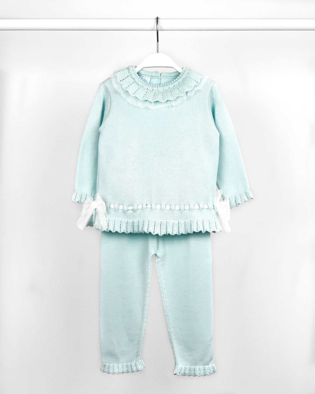 Granlei "Liliana" Mint Tulle Trim Knit Tracksuit | Millie and John