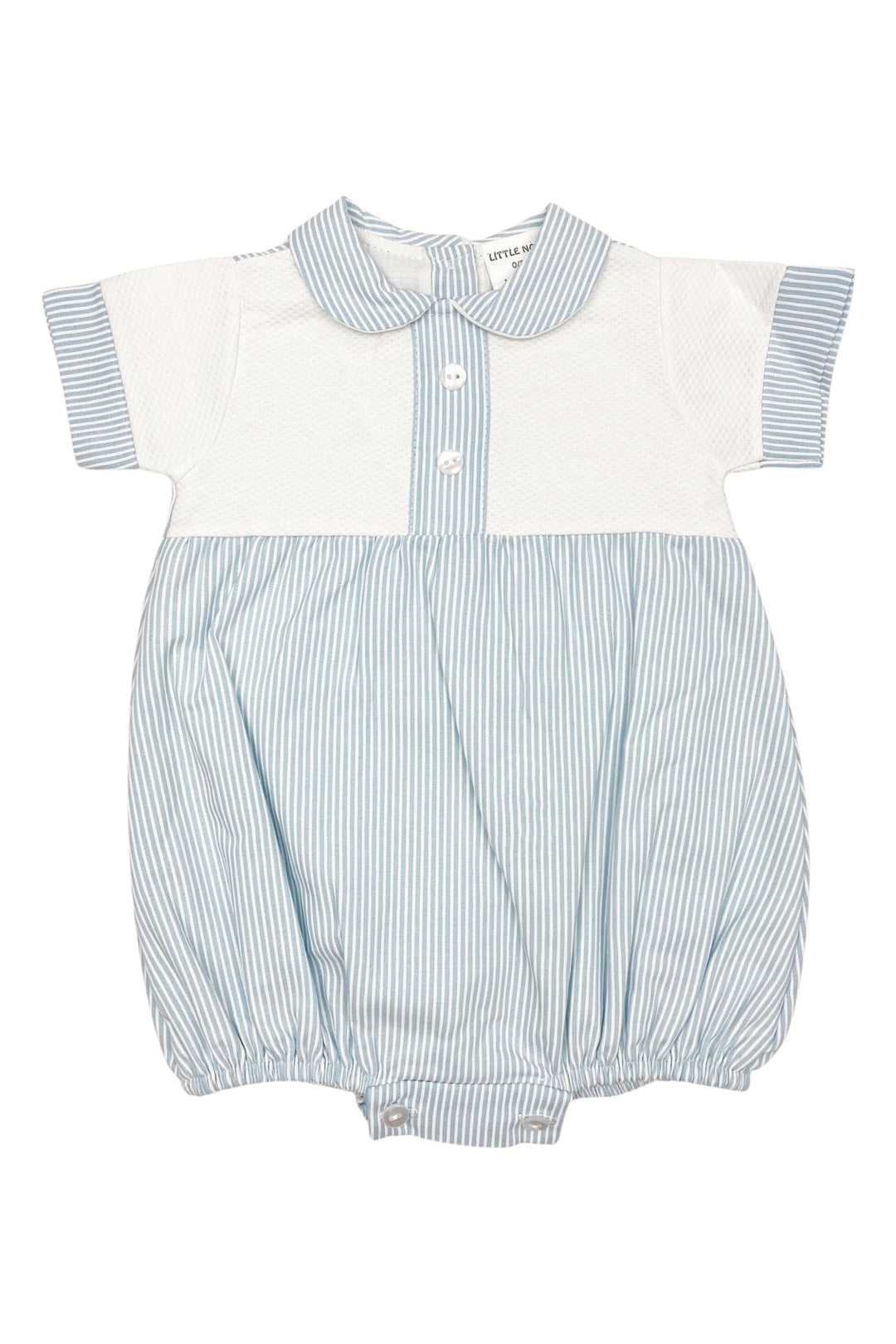 Little Nosh "Arlo" Blue Striped Romper - Millie and John