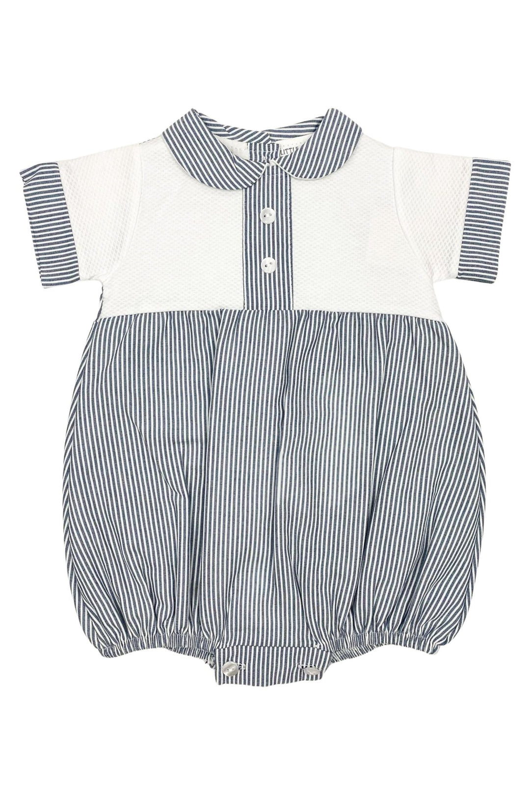 Little Nosh "Arlo" Navy Striped Romper - Millie and John