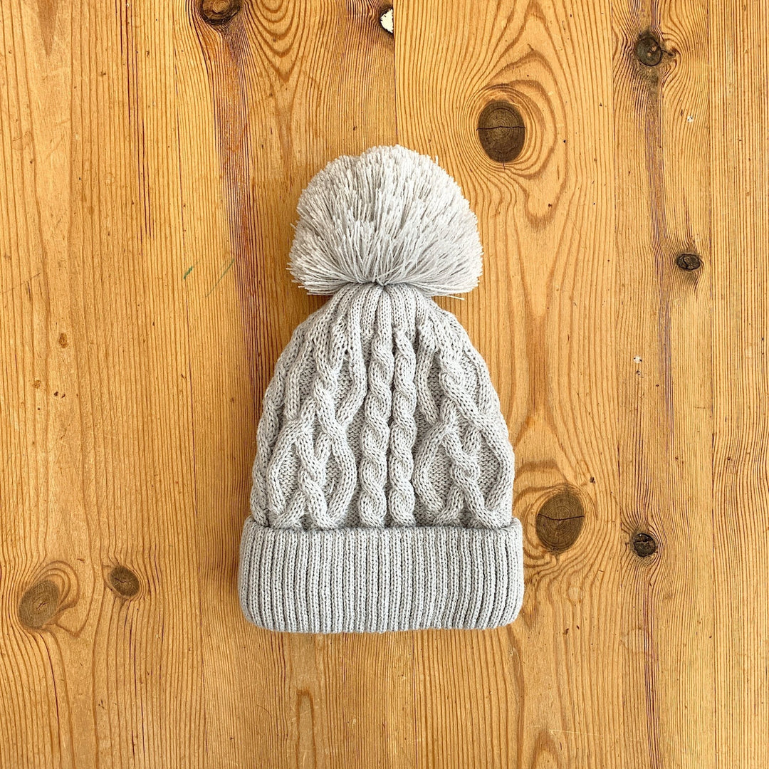 Little Nosh Cable Knit Pom Pom Hat - Millie and John