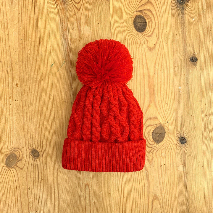 Little Nosh Cable Knit Pom Pom Hat - Millie and John