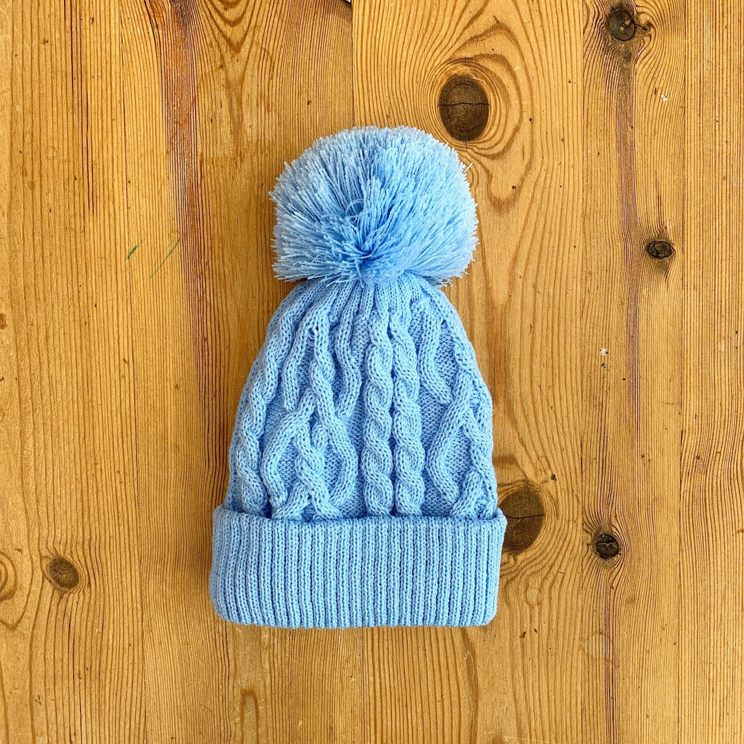 Little Nosh Cable Knit Pom Pom Hat - Millie and John