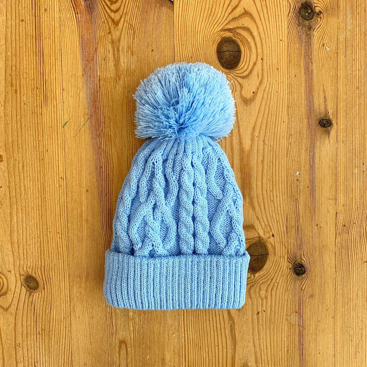 Little Nosh Cable Knit Pom Pom Hat - Millie and John