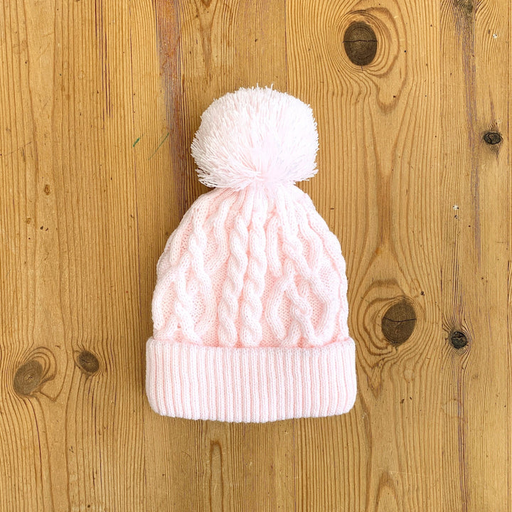 Little Nosh Cable Knit Pom Pom Hat - Millie and John