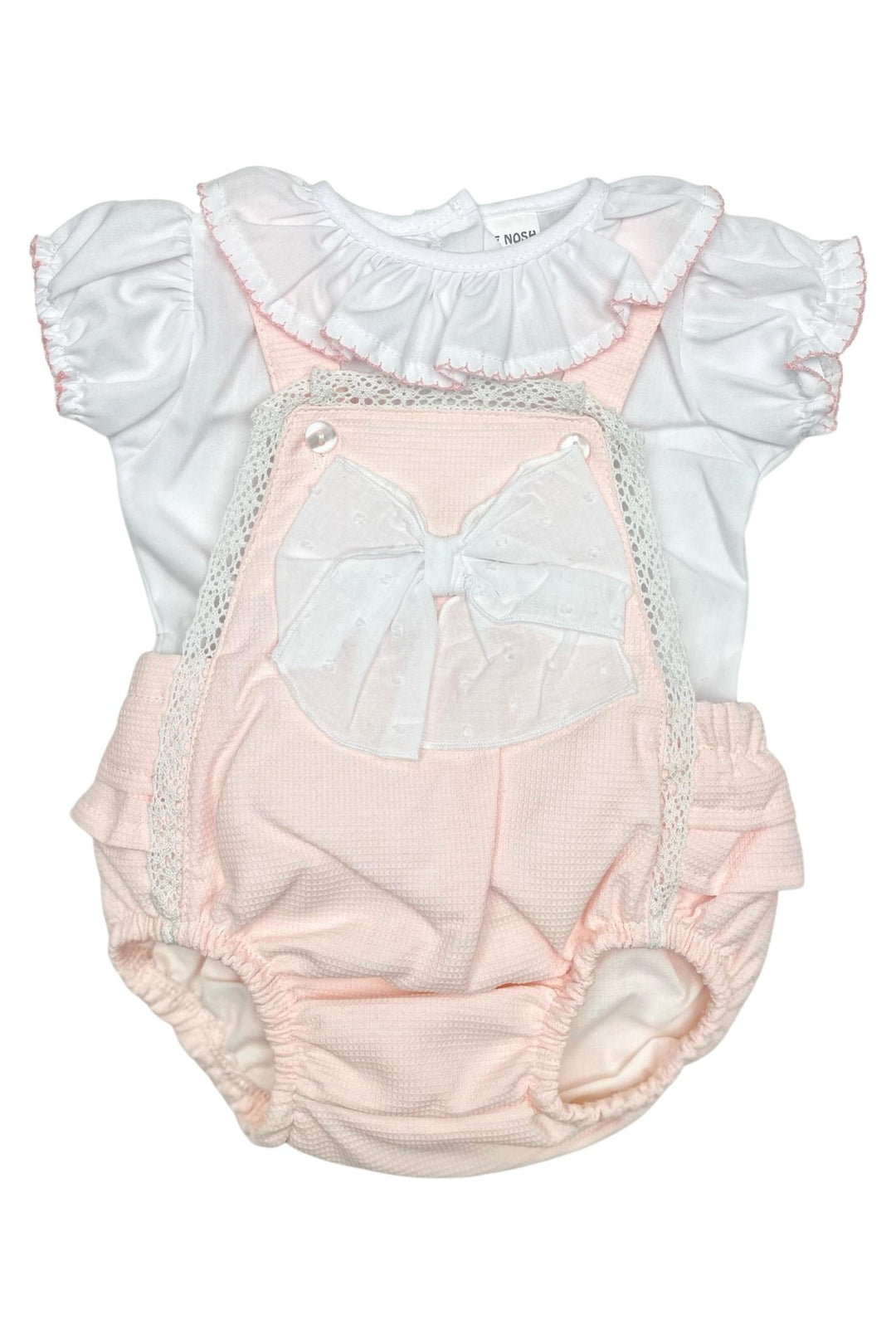Little Nosh "Maisie" Pink Dungaree Romper Set - Millie and John