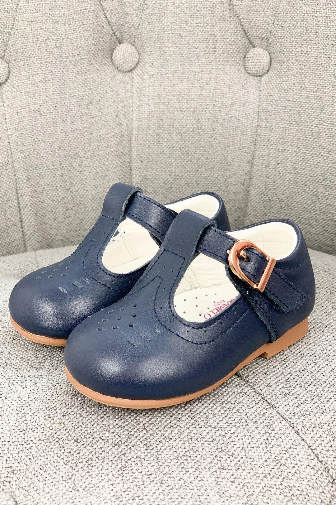 Caramelo Kids "Lucas" Leather T-Bar Shoes | Millie and John