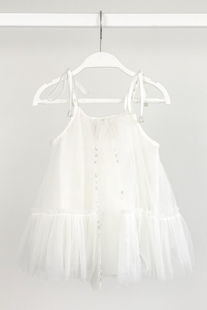 Luna Luna "Cici" White Beaded Tulle Dress - Millie and John