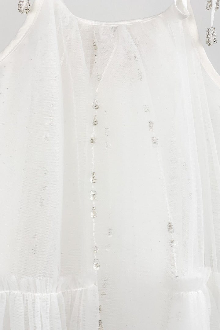Luna Luna "Cici" White Beaded Tulle Dress - Millie and John