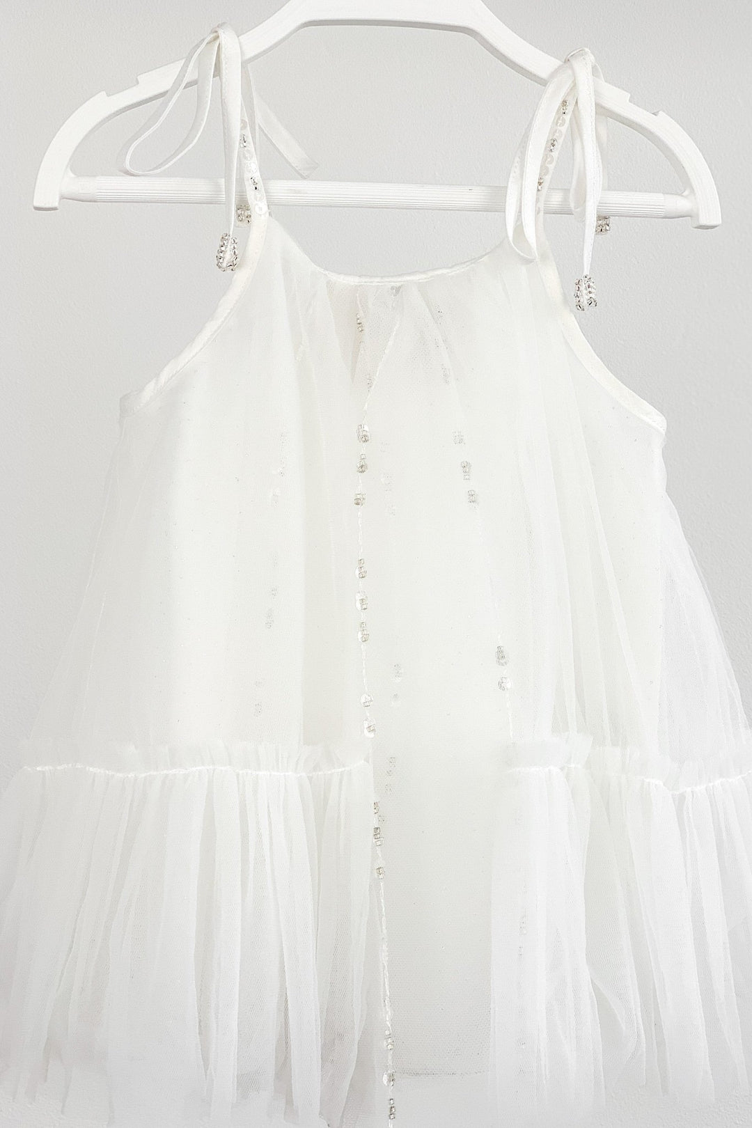 Luna Luna "Cici" White Beaded Tulle Dress - Millie and John